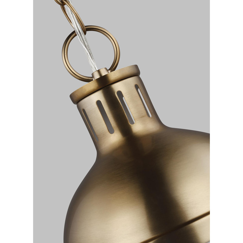 1 - Light Single Globe Pendant, No , Satin Bronze, 18" H x 13.25" W x 13.25" D