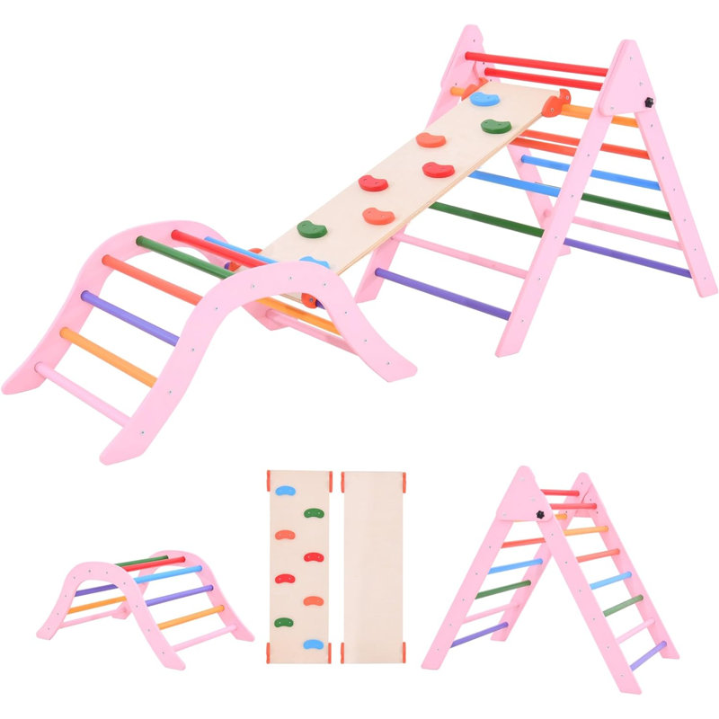 GURLLEU 75'' W Wood Climber, Pink