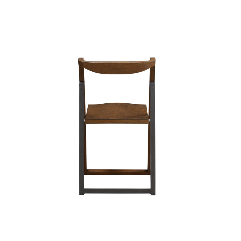 Sydney Chestnut Wire-Brush Finish Folding Chairs, Set of 2
