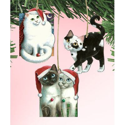 5'' Wood Animals Hanging Figurine Ornament