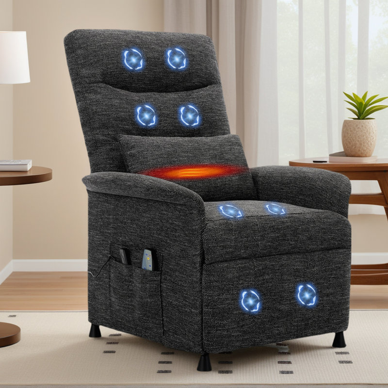 Recliner Chair for Adults, Ergonomic Adjustable Lazy Recliner Sofa with Side Pocket, Tall Back, Wide Arms & Padded Seat, Perfect for Living Room & Home Theater (Dark Gray)