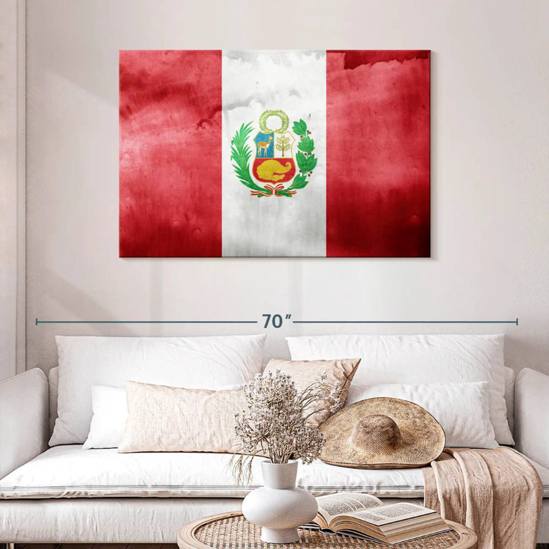 Drapeau délavé du Pérou, H 30 po x l 45 po