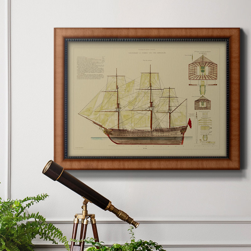 Toile encadrée de qualité supérieure antique avec plan prêt à suspendre, H 27 po x l 18 po x P 2,5 po