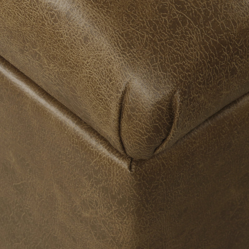Ardice Faux Leather Upholstered Storage Bench, Brown