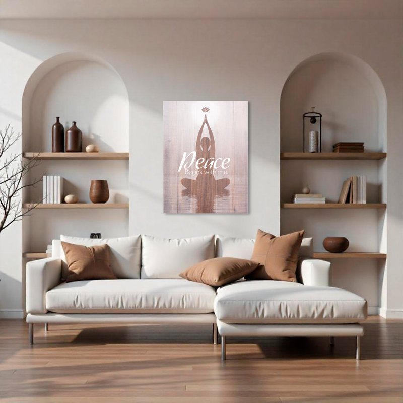 «Peace Begins With Me» par Olivia Rose - impression sur toile tendue, H 16 po x l 12 po x P 1,5 po