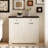Tilt Out Trash Cabinet with Storage Drawer, Freestanding Wooden Hidden Garbage Bin Holder, Farmhouse Kitchen Waste Bin Hideaway Cabinet for Home Kitchen-135357503