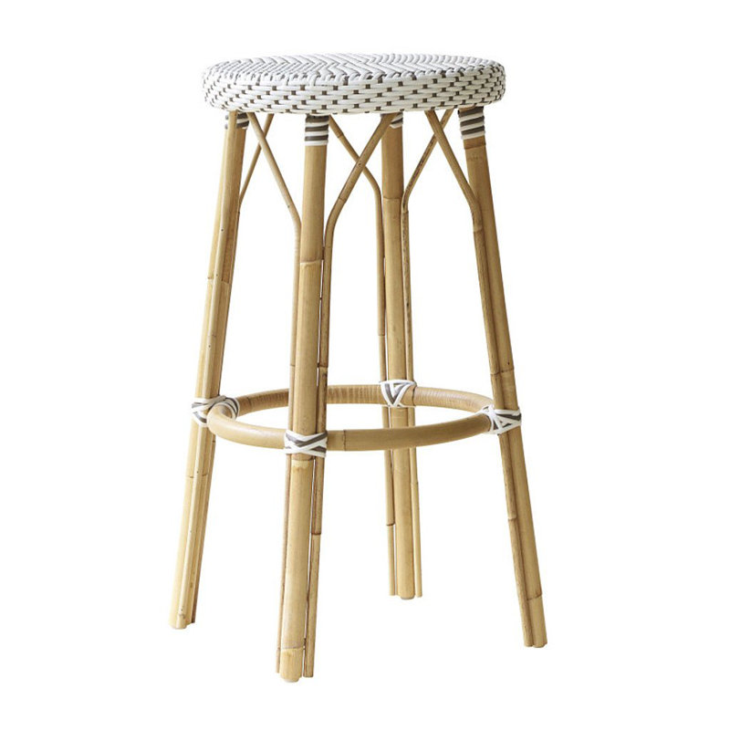 Tabouret Simone, Pois blanc / cappuccino, Tabouret de bar (siège d'une hauteur de 30,5 po)