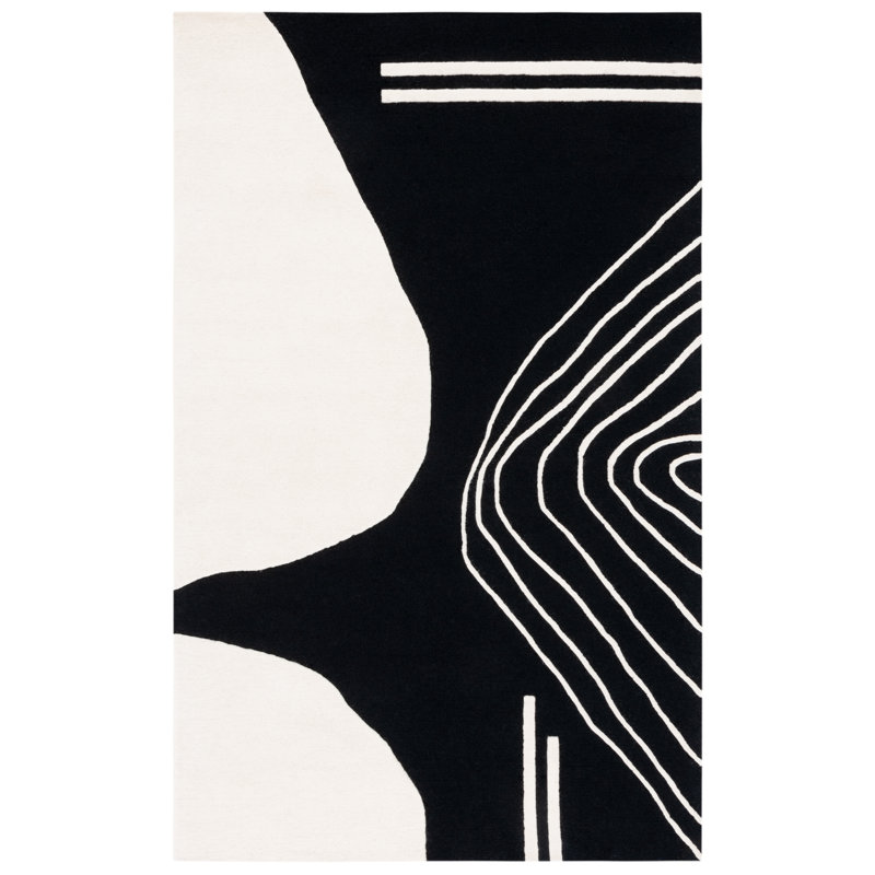 Alisan Abstract Wool Hand Tufted Area Rug, Rectangle 183 X 274