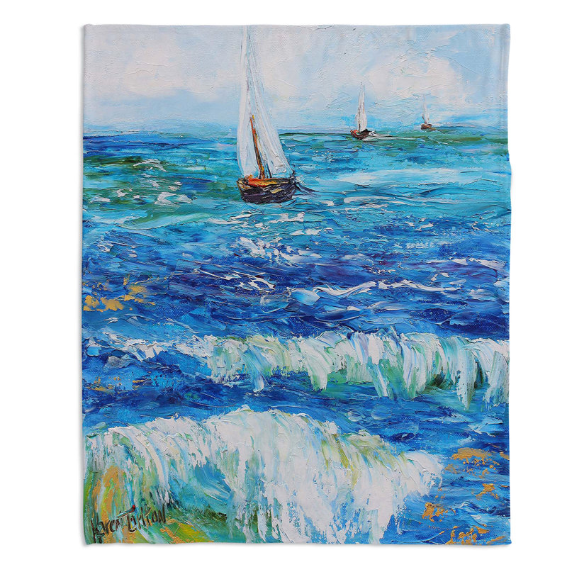 Couverture sherpa doux voiliers, l 68 po x L 80 po