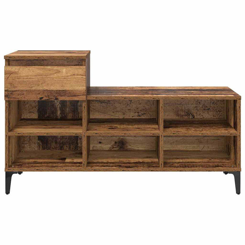 6 Pair Shoe Storage Cabinet, Dark Brown