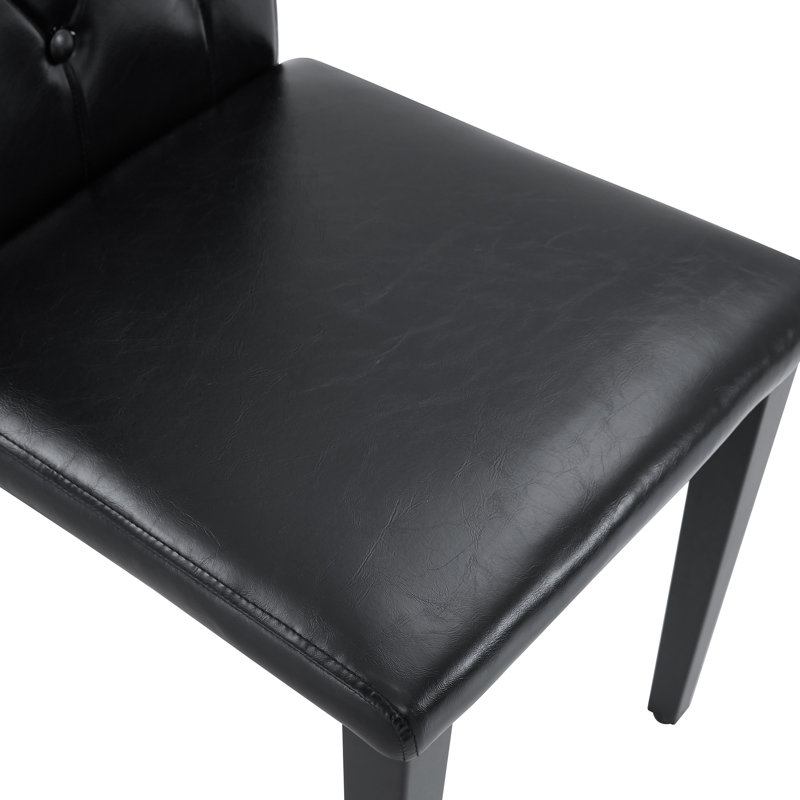 Ensemble de table de salle à manger moderne en bois noir avec chaises en polyuréthane