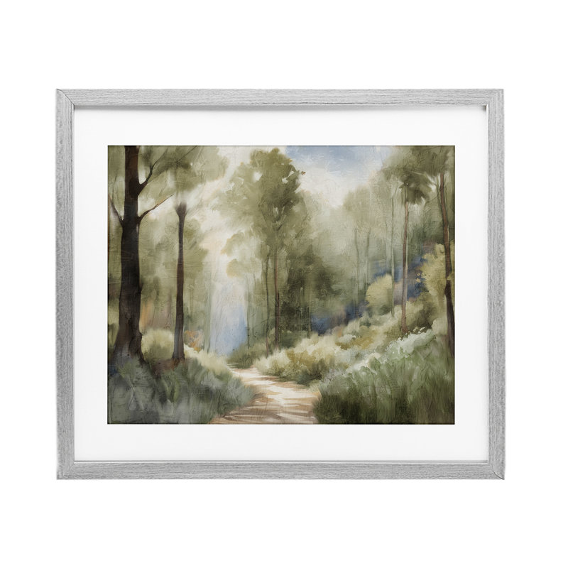 «Hazy Atmospheric Walk», reproduction d'art sous verre, conception de Kim Allen, Cadre de ferme gris, H 13 po x l 16 po