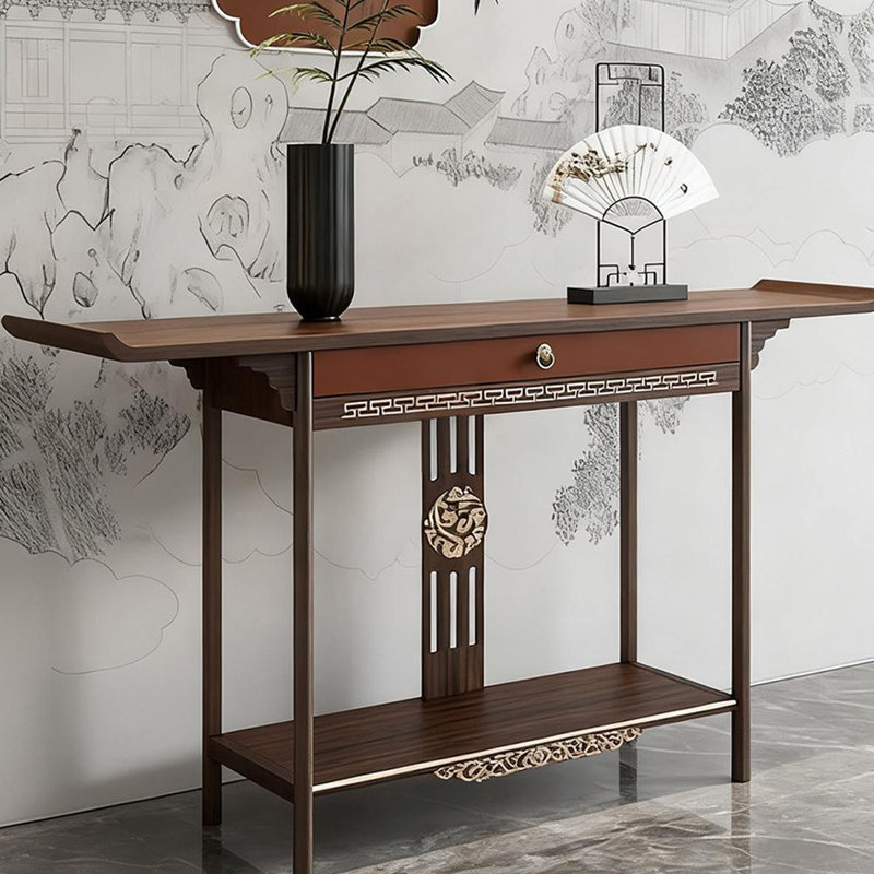 Nouvelle console en bois massif de style chinois, H 35,4 po x l 63 po x P 15,7 po