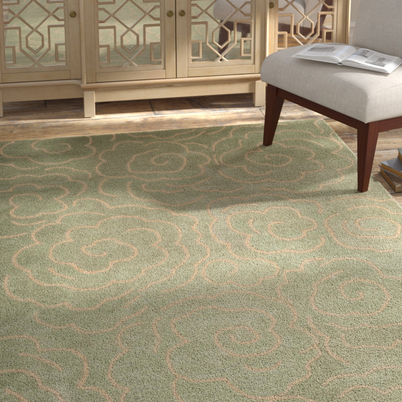 McGreggor Hand Tufted Wool And Viscose Floral Rug, Rectangle 3'6" x 5'6"