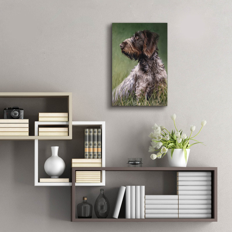 Art mural en verre Hokku Designs «Dogs German Wirehaired Pointer» par Lindsay Kivi, H 24 po x l 16 po x P 0,2 cm
