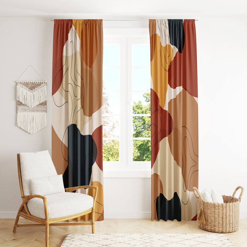 Semi Sheer Curtain Pair, 40" W x 52" L