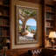 «Stone Archway» donnant sur une baie turquoise et des pots en terre cuite-133564679