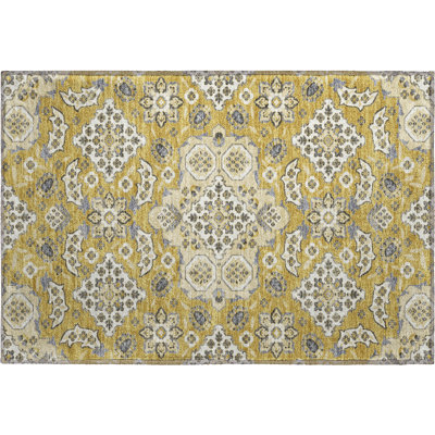 Premium Machine Washable Xamiera AMF1853 Global Rug