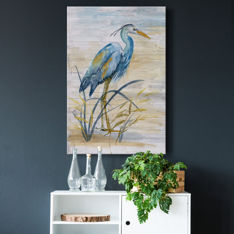 " Blue Heron I ", 36" H x 24" W x 1.5" D, Wrapped Canvas, No Mat