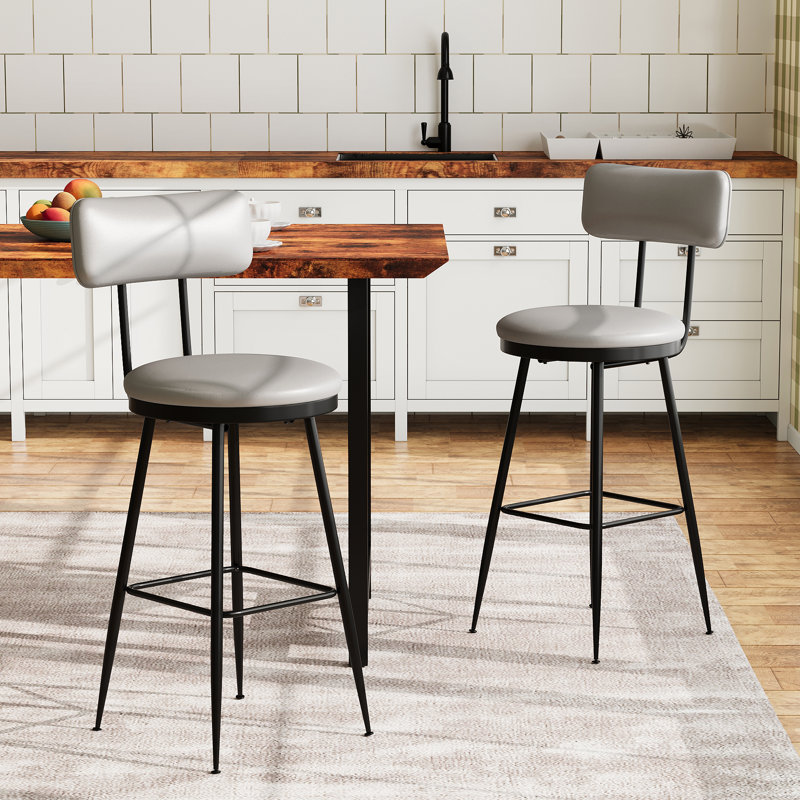 Counter Stool with Metal Frame, 2, Grey