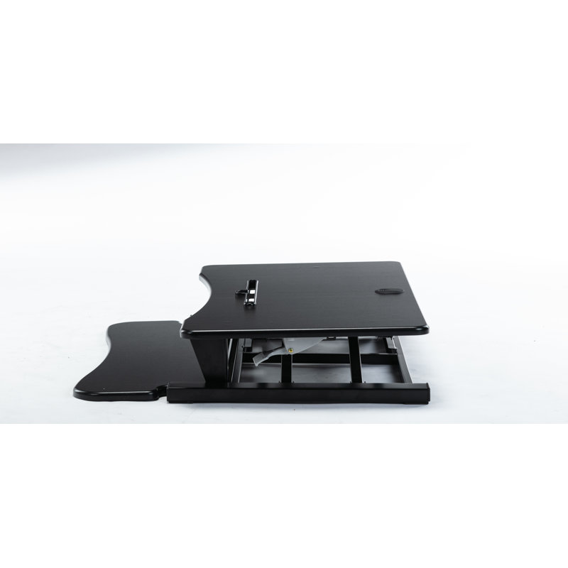 Adjustable Metal Base Standing Desk Converter, 20.5" H x 36" W x 25.6" D, Black