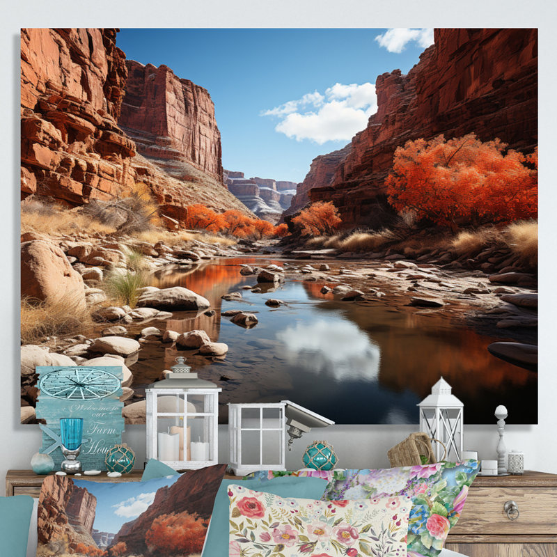 Canyon - passage intemporel II - impression, H 34 po x l 44 po x P 1,5 po, Toile tendue