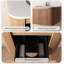 Meuble-lavabo flottant simple 30 po avec lavabo en céramique, comptoir en marbre artificiel, armoire à texture ondulée courbée avec tiroir à fermeture en douceur, bois naturel-1373189690-1373189695