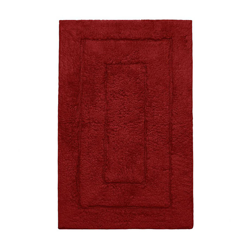 Apolonia Cotton Non-Slip Bath Rug, 24" H x 40" W, Garnet Red