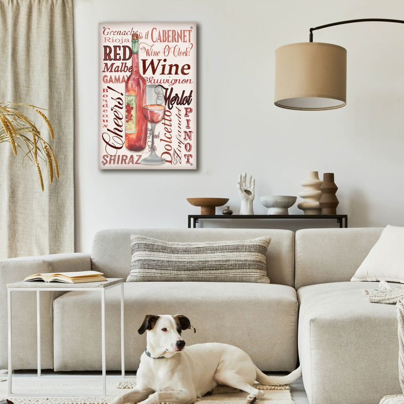 «Red Wine75» par Jean Plout, art mural en verre acrylique, 24 po x 36 po, 24 po x 36 po