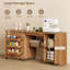 Table de couture pliante avec abattant, table de bricolage roulante, brun-119458097