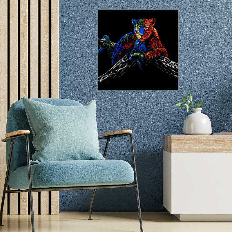 Art contemporain de la faune guépard, H 18 po x l 18 po