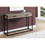 Console d'appoint taupe avec 2 grands tiroirs, pattes en métal noir pour salon, chambre, entrée, revêtement stratifié brun - Tiroirs de rangement et