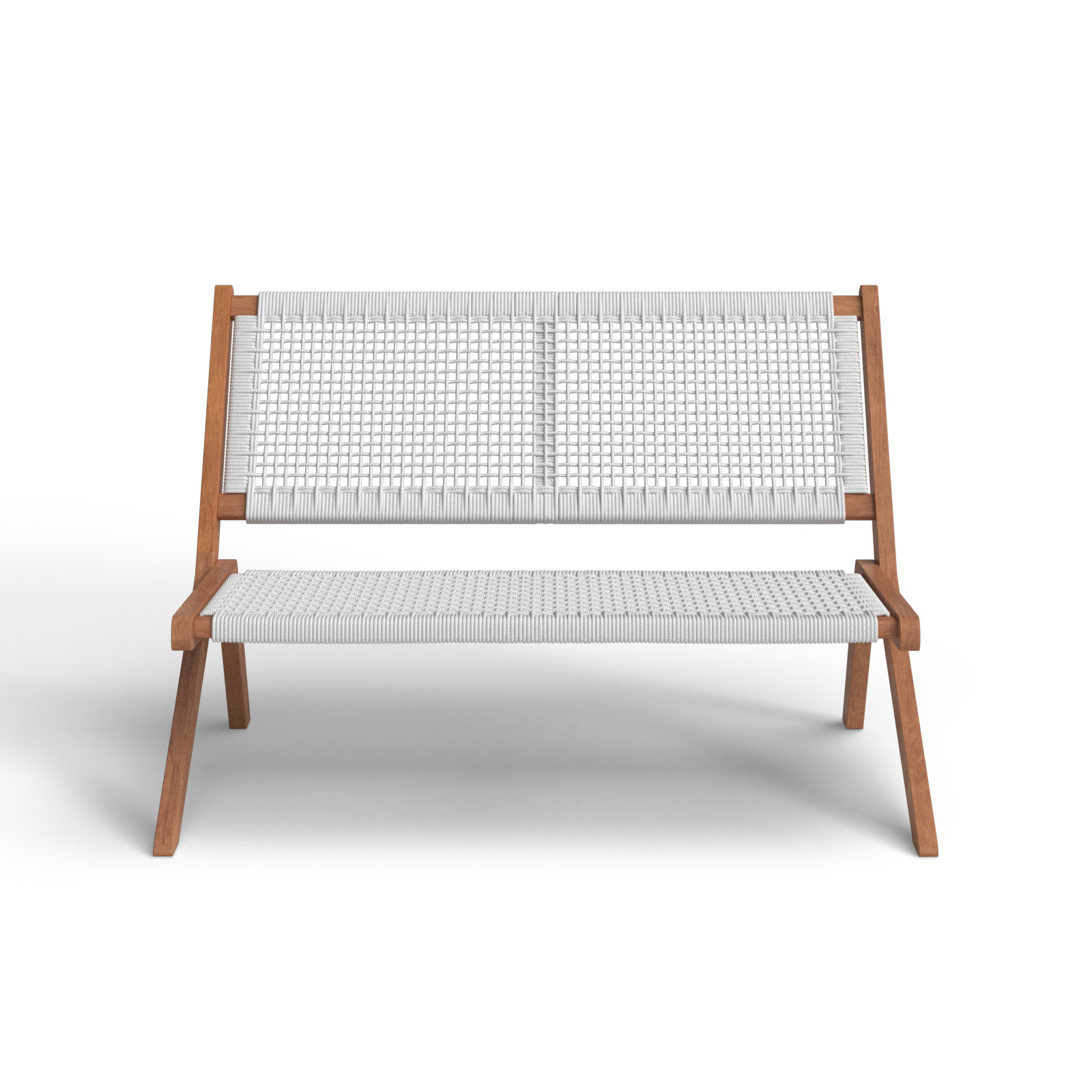 Kismet 45.47'' Folding Outdoor Bench, Natural, White