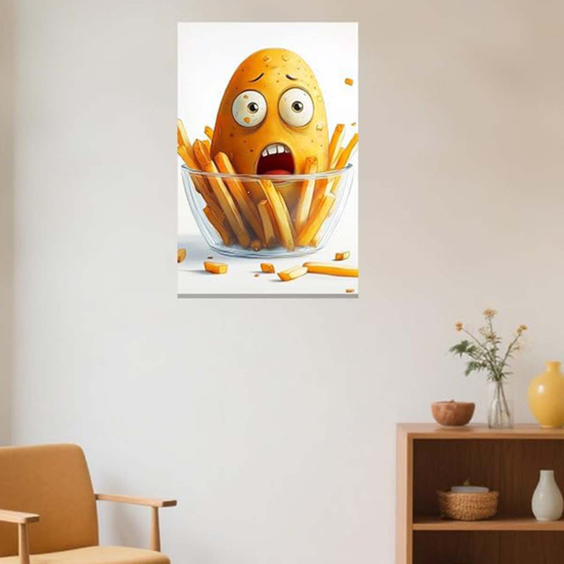 Funny Kitchen Canvas Wall Art Whimsical Food Art Pictures Fruit Vegetable Painting., 60 cm H x 40 cm W