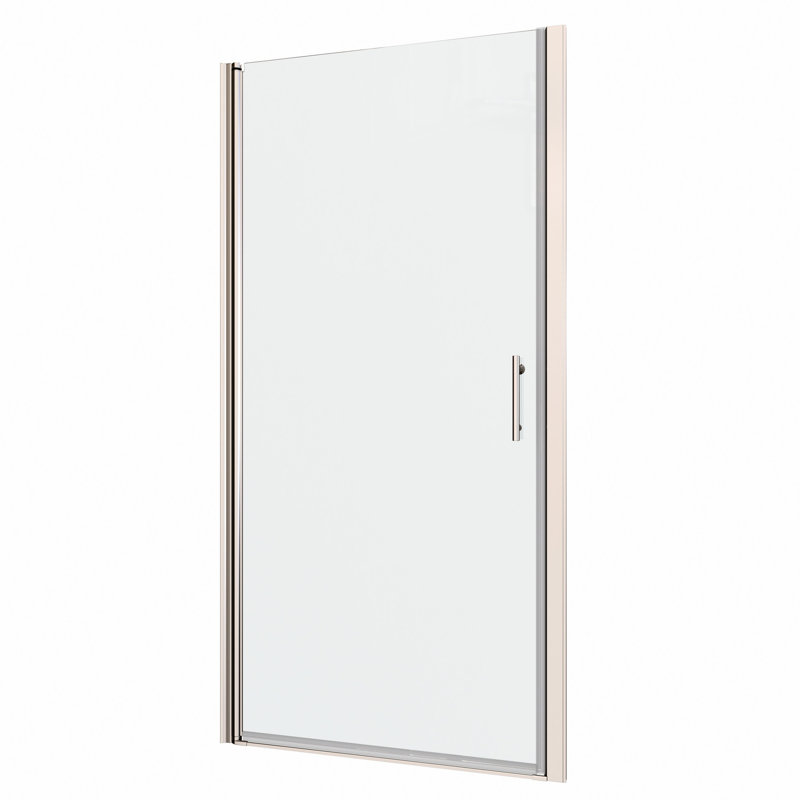 Porte de douche pivotante en verre trempé 1/4 "1/4 - ajustement 1 3/8", poli, poignée en acier inoxydable # 304, canal mural, installation facile, système lisse, fuite, couverture 28-29 avec réglable,
