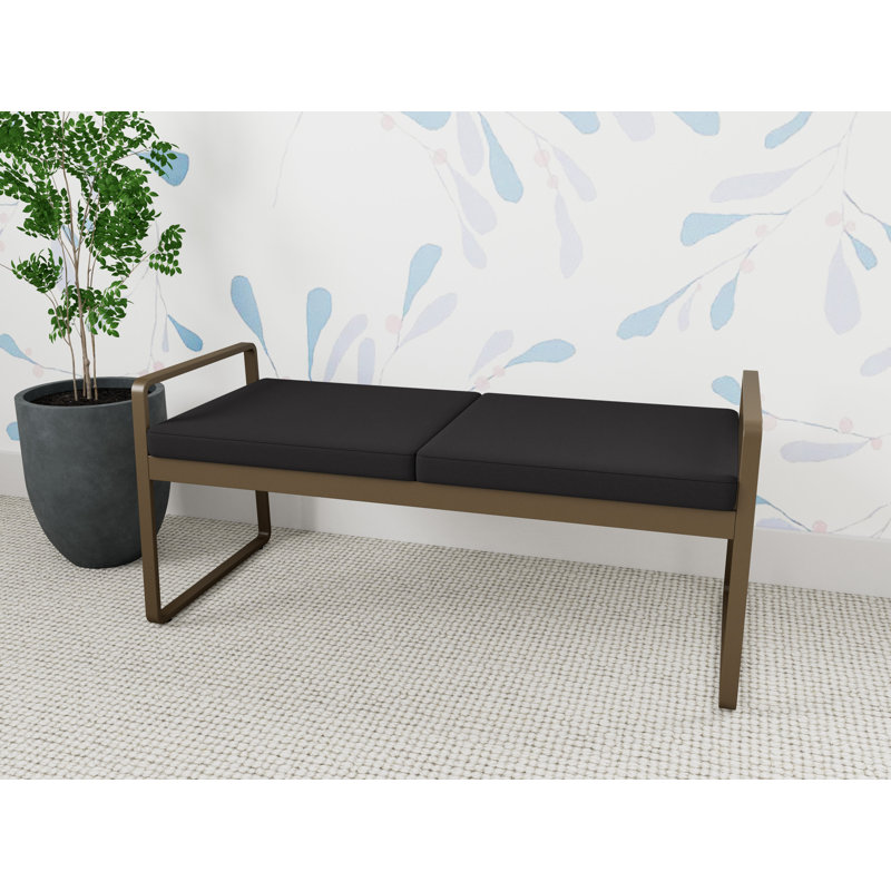 Banc en métal Gansett, Bronze, Noir Visite Libre - tissu uni