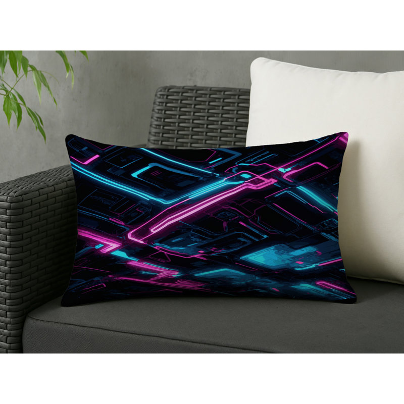 Coussin décoratif d'intérieur et d'extérieur Chroma Dive, Rectangle 14"H x 20"W