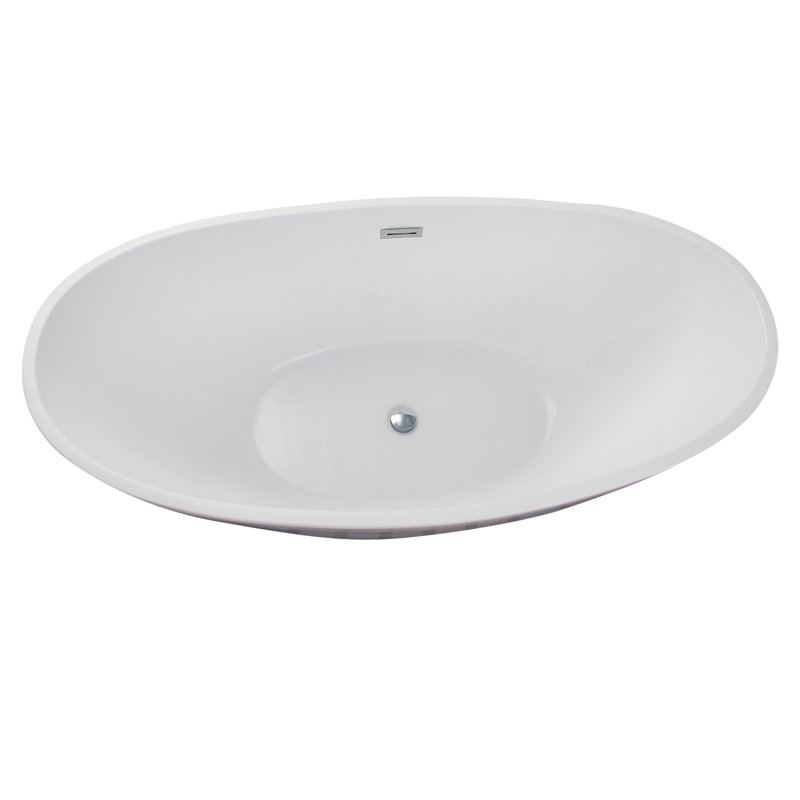 67.25'' x 30.75'' Soaking Acrylic Bathtub, White