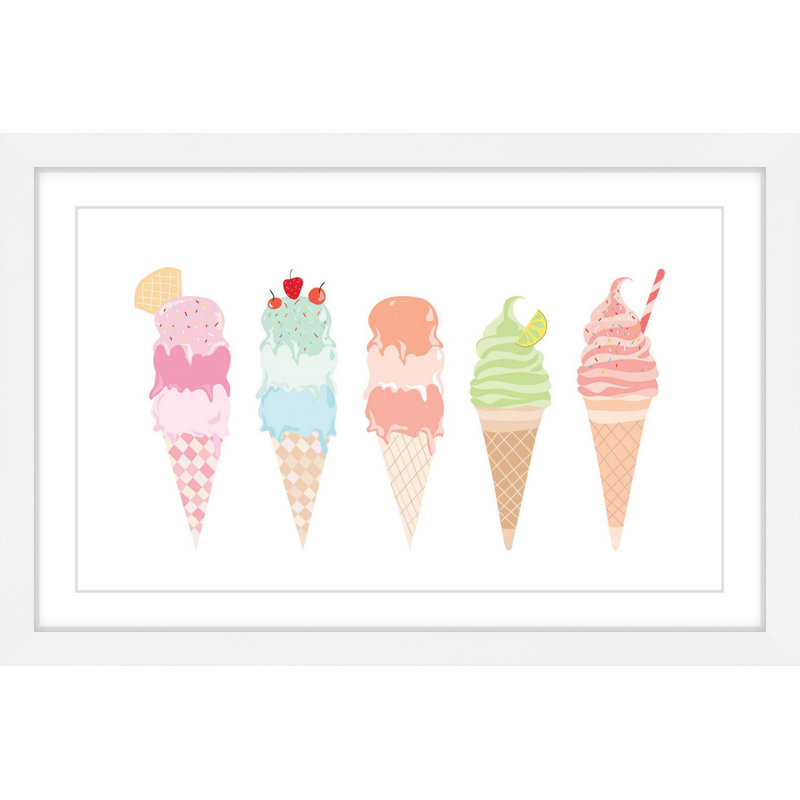 «Ice Cream Cones» par Diana Alcala - reproduction de cadre photo sur papier, H 12 po x l 18 po x P 1,5 po