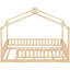 Lit simple avec clôture - Bois naturel et jeu pour un sommeil stable-130040715-130040713