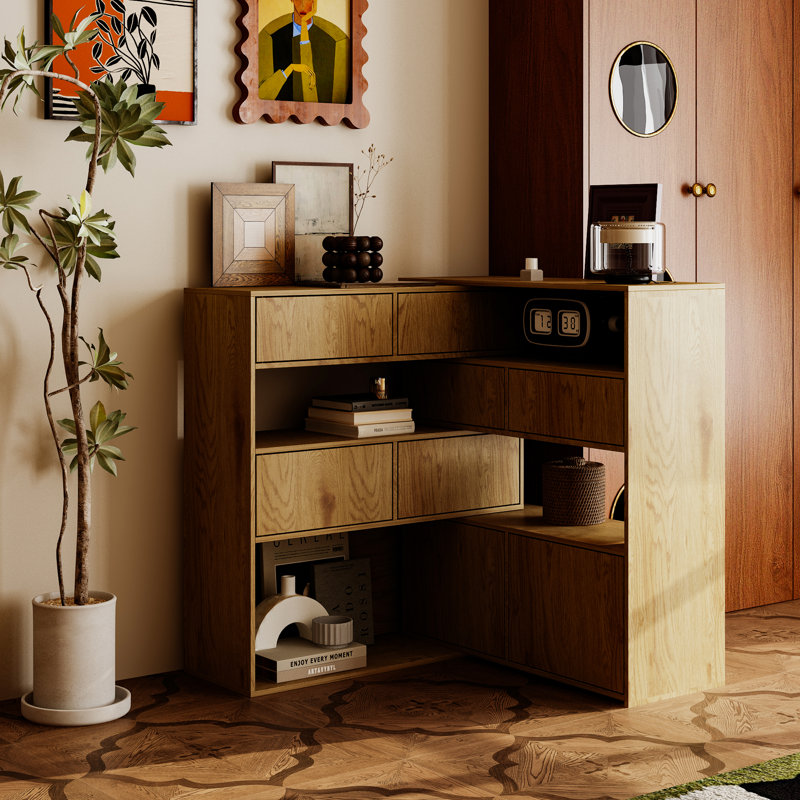 Multifunctional Convertible Accent Cabinet With Multi-Layer Shelves
