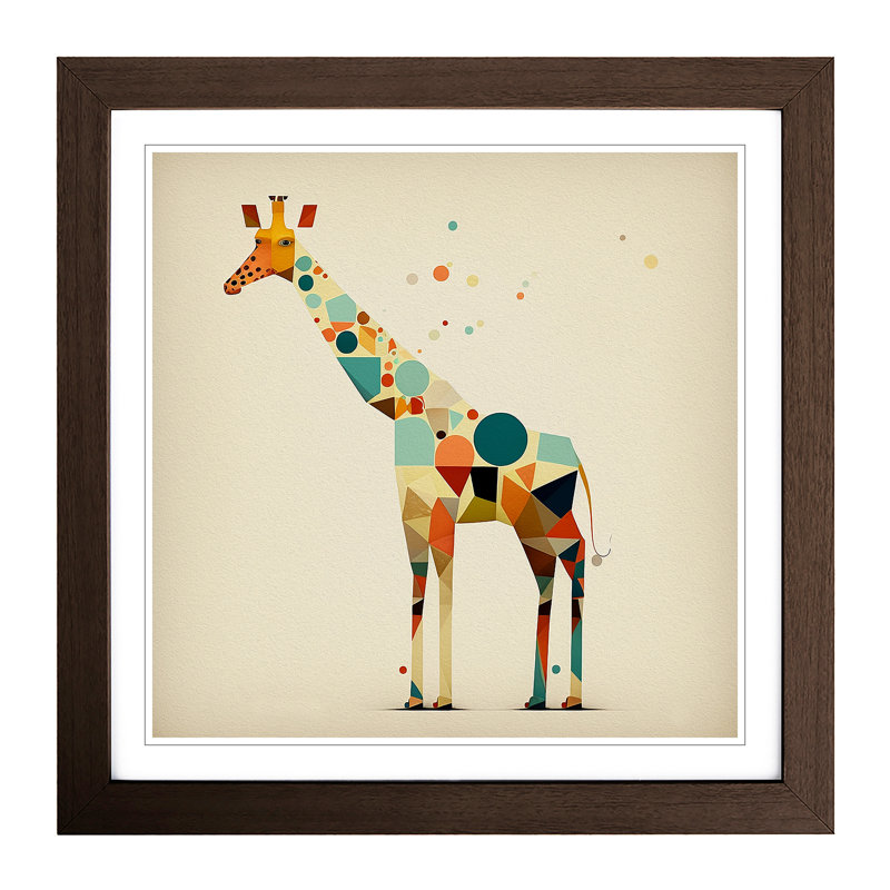 Giraffe Suprematism No.1 - Framed Print, Walnut
