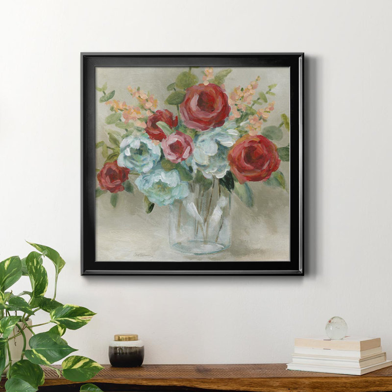 Roses Are Red - peinture sur toile encadrée, H 17,5 po x l 17,5 po x P 1,5 po, Noir
