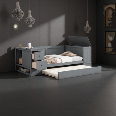 Twin Size Daybed With Storage Arms