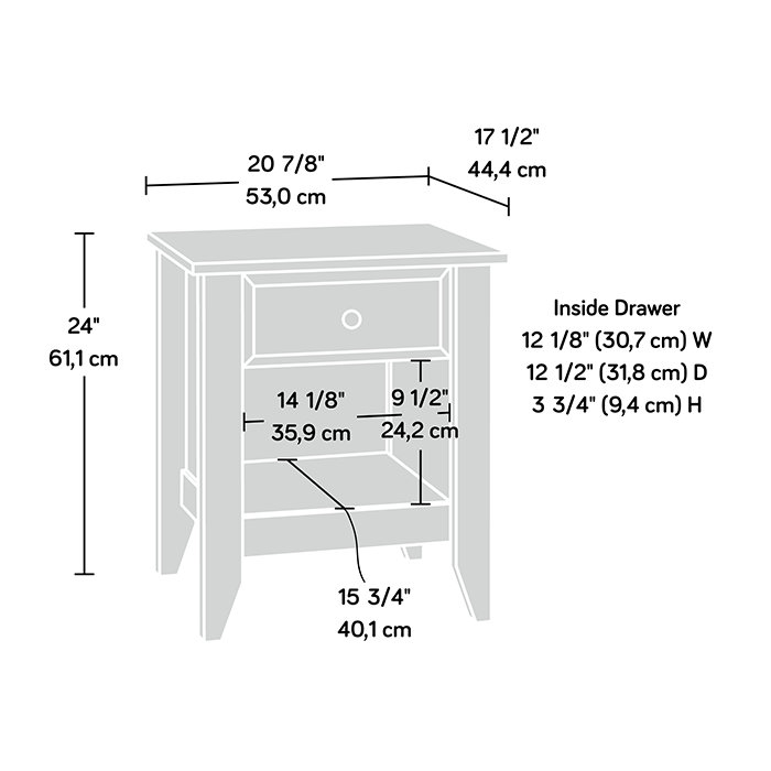 Deundray Plywood / Laminate Board Nightstand, White