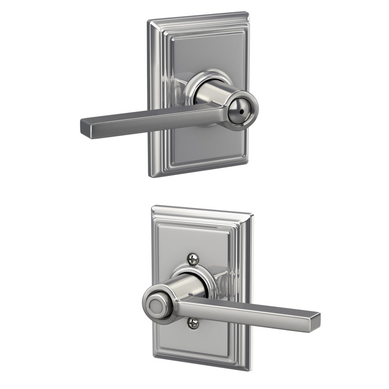 Latitude Lever with Addison Trim Bed and Bath Lock, Polished Chrome