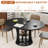 44‘’ Extendable Dining Table for 4-8 People, Round Dining Table with Scratch-Resistant MDF, Modern Kitchen Table with Noiseless Sliding & Storage, Dining Room Table, Black-1948416560