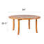 Ensemble de salle à manger de patio rond en bois massif de 59 po de largeur pour 6 personnes avec paresseux intégré-1935884067-1935884062
