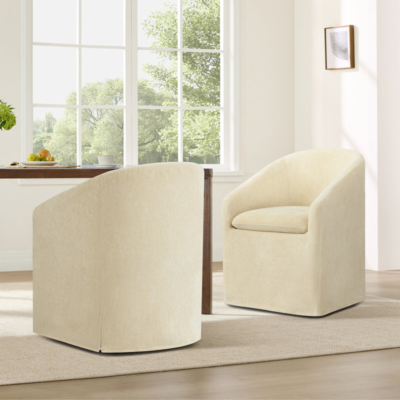 Chaise rembourrée avec housse lavable et roulettes, Sable