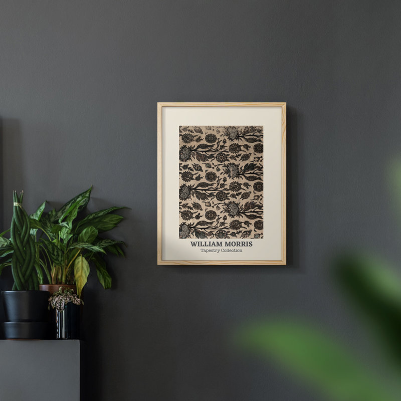 William Morris, reproduction d'art encadrée, H 14 po x l 11 po, Noir